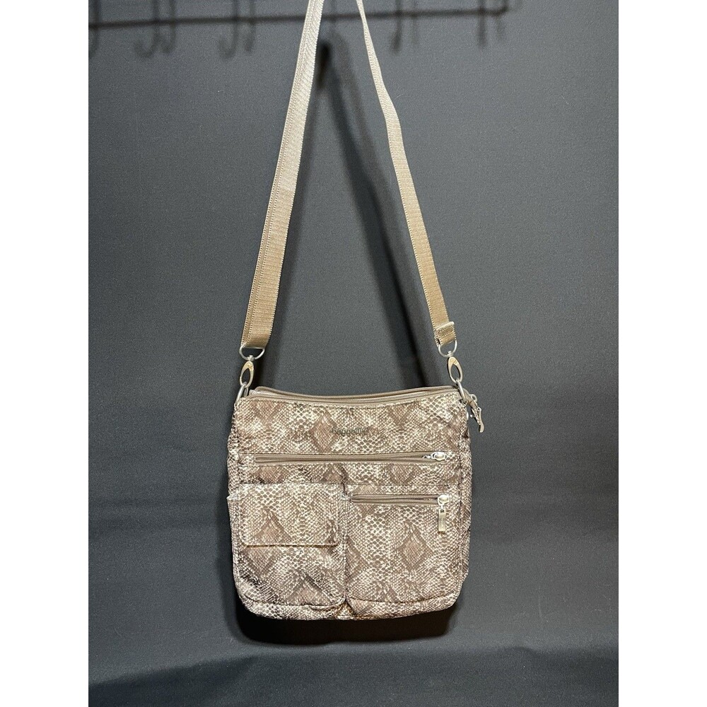 baggallini crossbody bag Brown Snakeskin Print Travel Purse + Wristlet